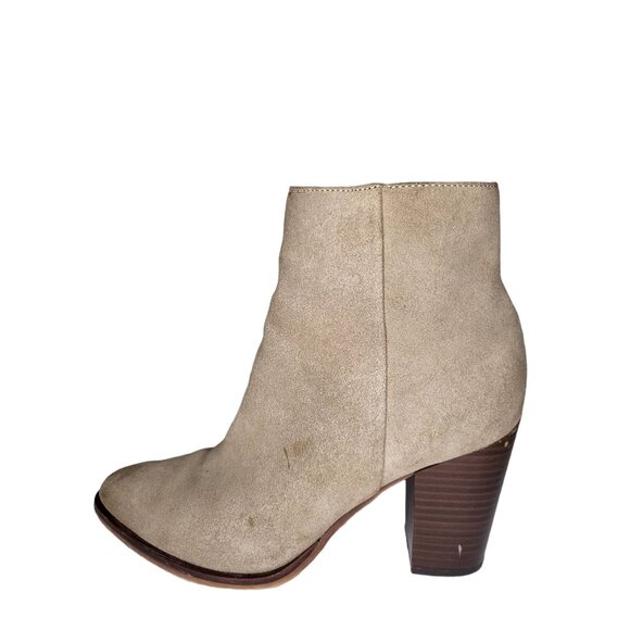 Sam Edelman Blake Ankle Boots Women Sz 8 Suede Leather Zip Up Block Heel Winter - Picture 1 of 6